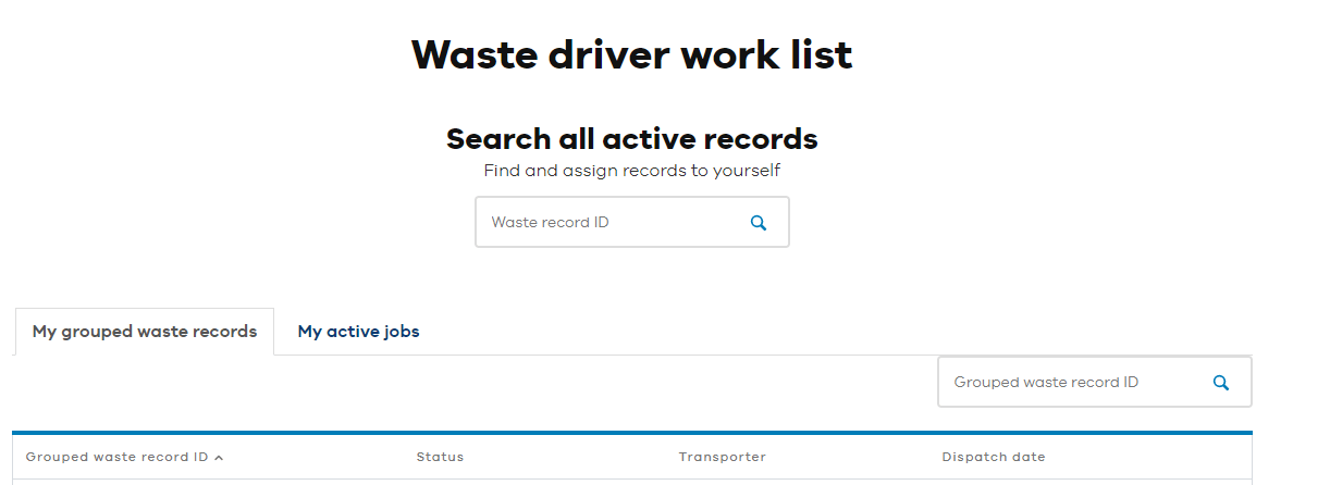 My grouped waste records