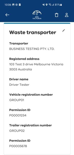 Update vehicle details