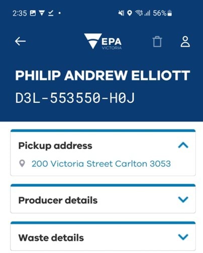 Find waste record