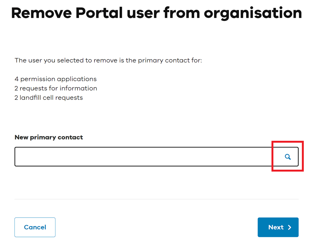 Remove Portal user from organisation