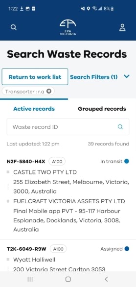 View search results